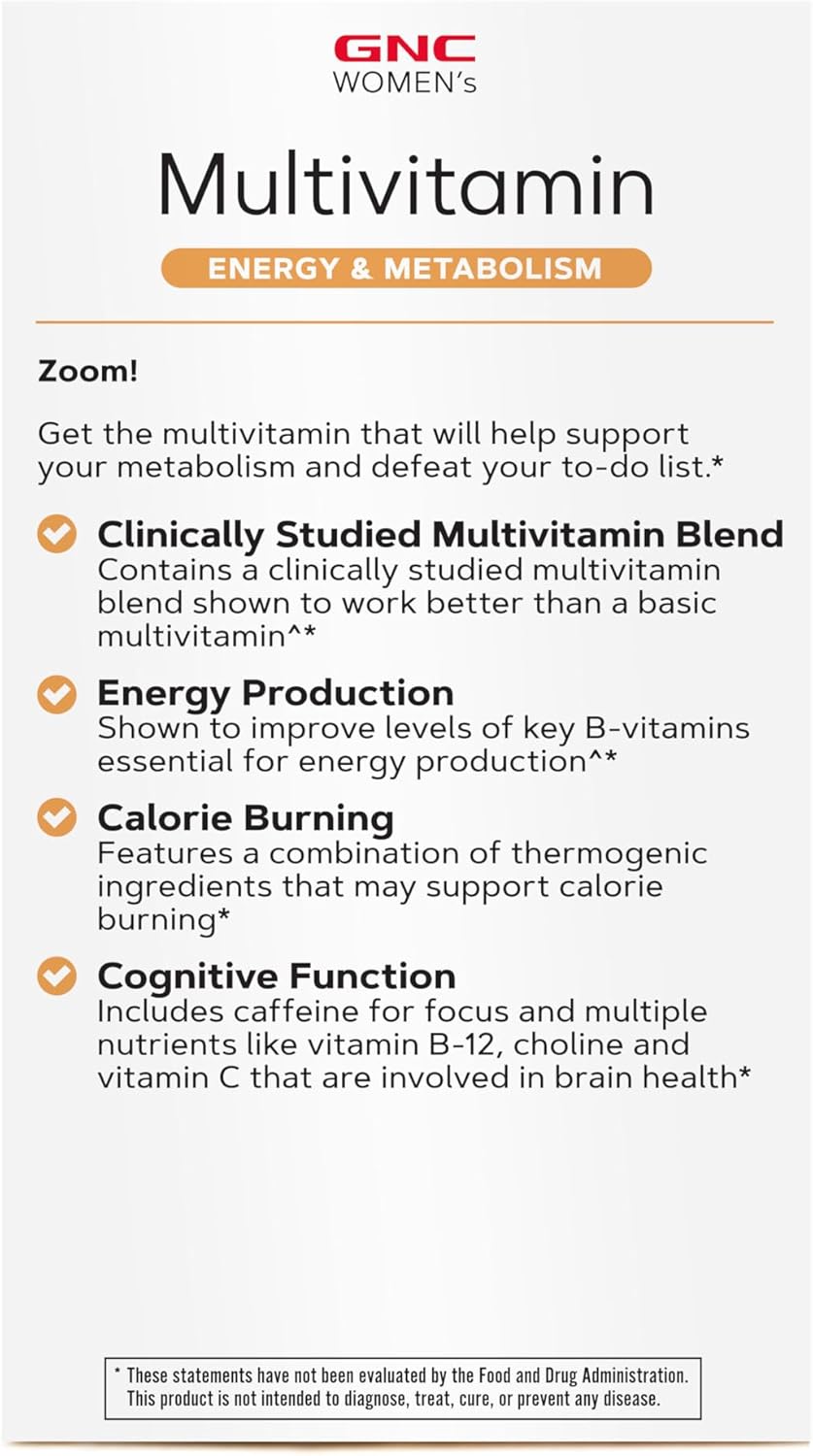 180 Count GNC Women's Multi Energy & Metabolism Supplement for Women