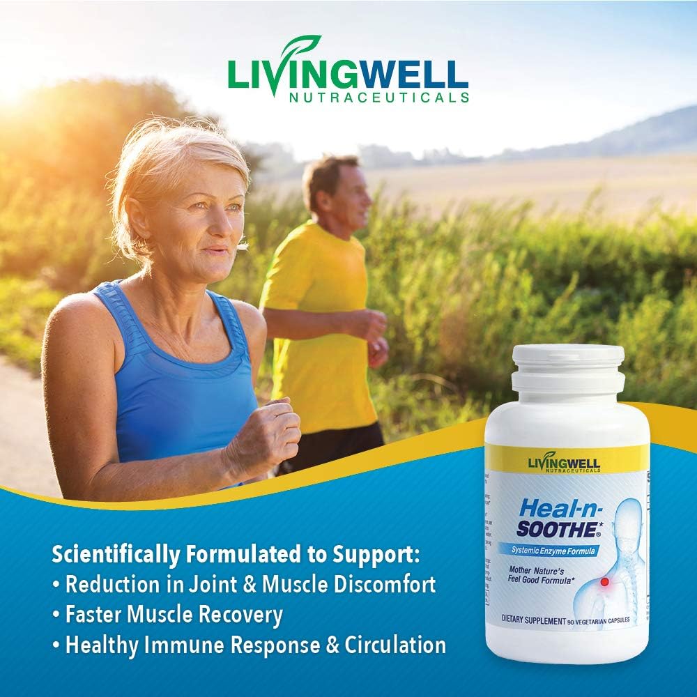 180 Count Natural Joint Support Supplement with Proteolytic Enzymes for Maximum Joint and Back Support - Men and Women's Joint Health