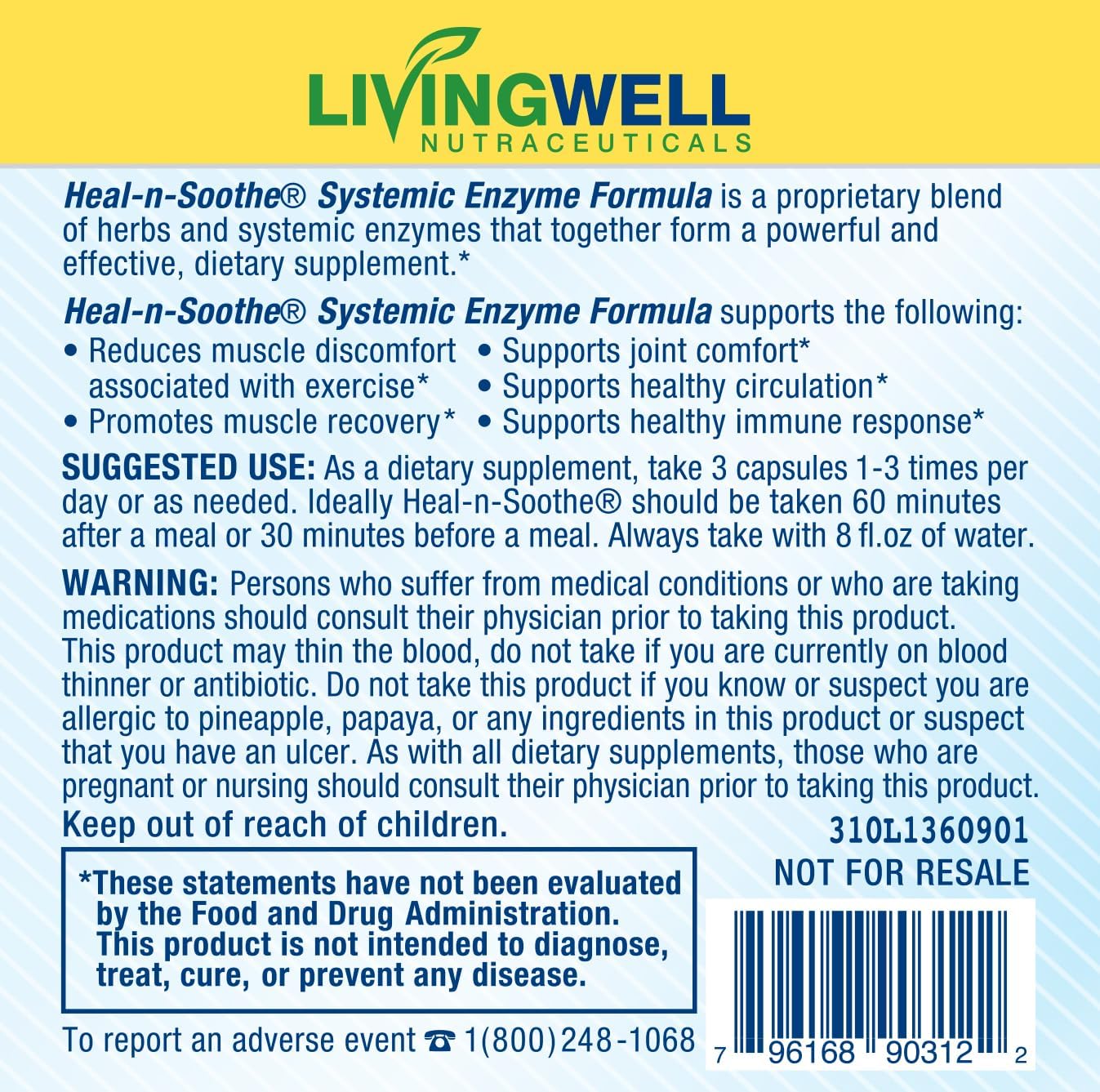 180 Count Natural Joint Support Supplement with Proteolytic Enzymes for Maximum Joint and Back Support - Men and Women's Joint Health