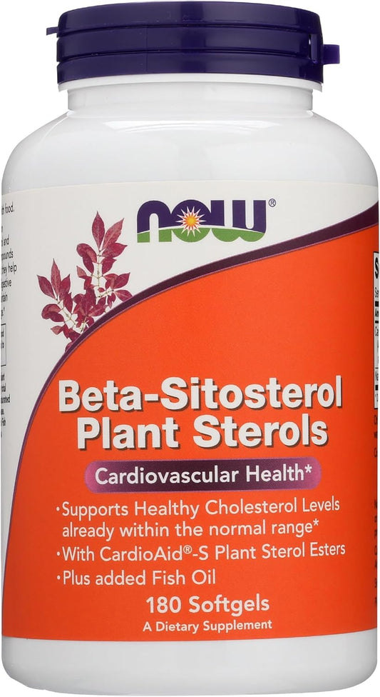 180 Count NOW Foods SPO Beta-Sitosterol Plant Sterols Supplement with Fish Oil