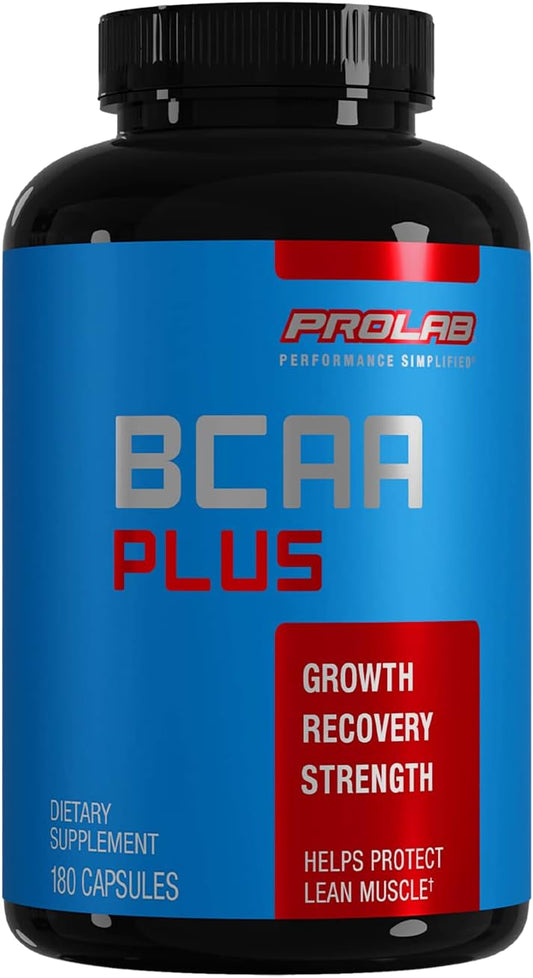 180-Count PROLAB BCAA PLUS Capsules for Muscle Recovery and Endurance