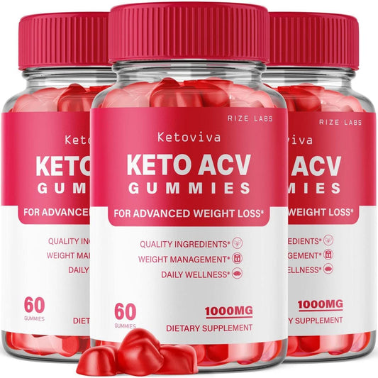 180 Count Rize Labs Ketoviva Keto ACV Gummies for Advanced Weight Loss with Apple Cider Vinegar - Reduces Belly Fat and Provides Extra Strength Support