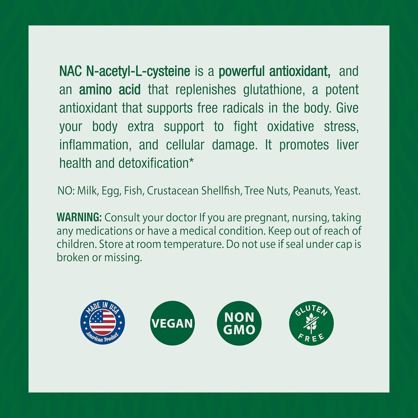 180 Count Safrel N-Acetyl-L-Cysteine (NAC) Capsules - 600mg Antioxidant Support for Respiratory, Immune, and Liver Health - Non-GMO & Gluten Free - Easy Absorption
