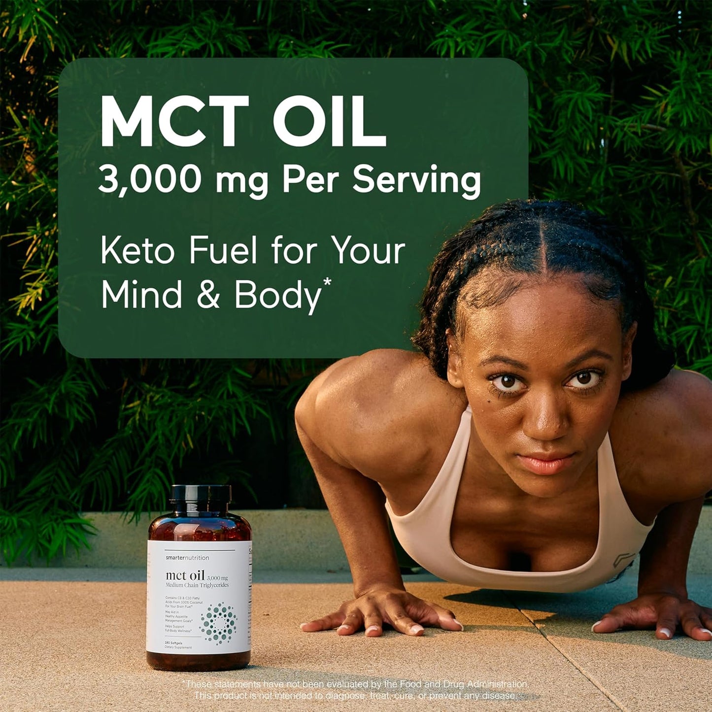 180 Count Smarter Nutrition MCT Oil Capsules C8 and C10 - Ketogenic Brain & Body Fuel - Sustained Energy - Cold-Pressed Coconut - Palm & Gluten-Free - Non-GMO - 60-Day Supply
