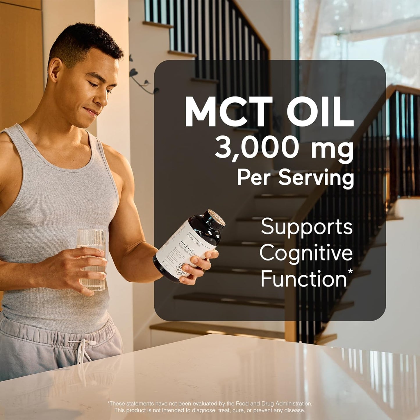 180 Count Smarter Nutrition MCT Oil Capsules C8 and C10 - Ketogenic Brain & Body Fuel - Sustained Energy - Cold-Pressed Coconut - Palm & Gluten-Free - Non-GMO - 60-Day Supply