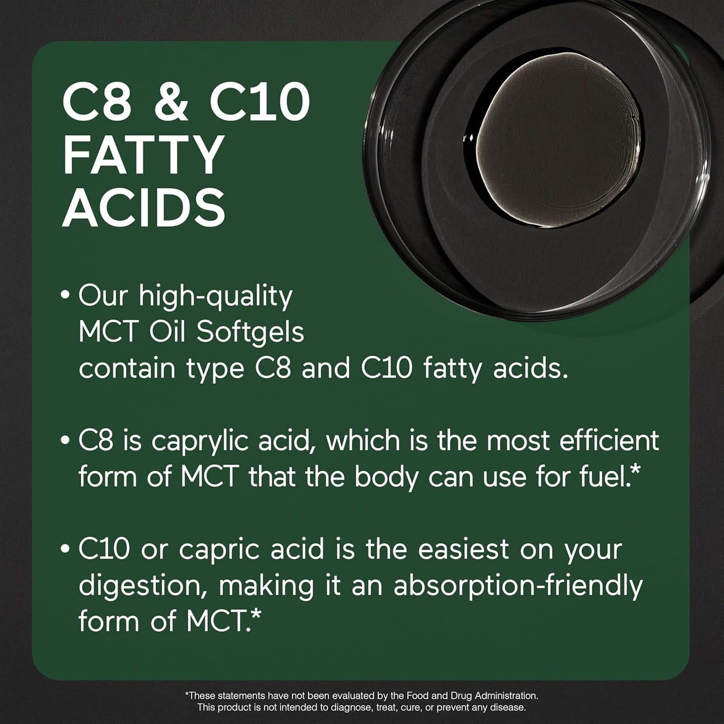 180 Count Smarter Nutrition MCT Oil Capsules C8 and C10 - Ketogenic Brain & Body Fuel - Sustained Energy - Cold-Pressed Coconut - Palm & Gluten-Free - Non-GMO - 60-Day Supply