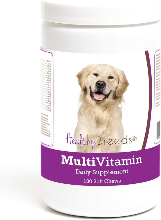 180 Count Soft Chew Multivitamin for Golden Retriever Dogs by Healthy Breeds