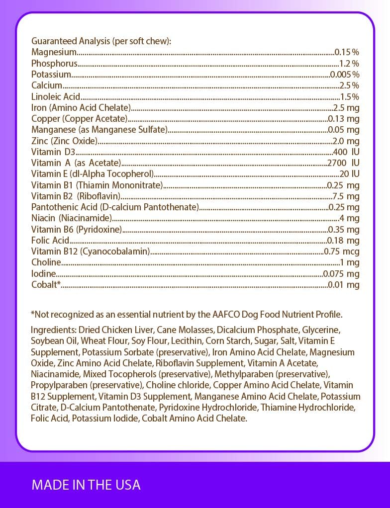 180 Count Soft Chew Multivitamin for Golden Retriever Dogs by Healthy Breeds