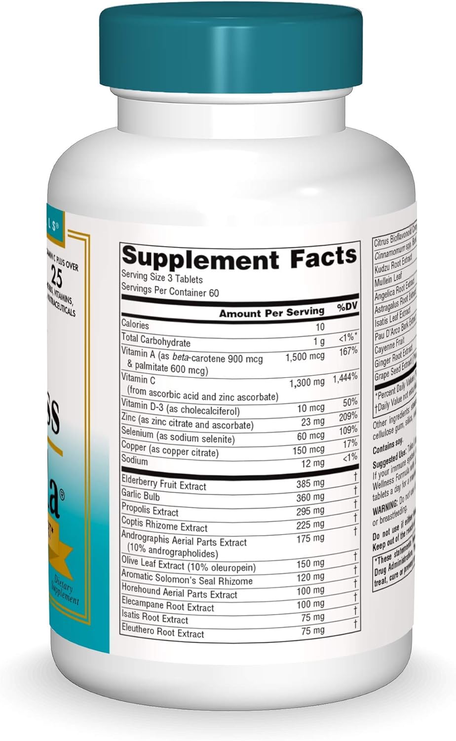 180 Count Source Naturals Wellness Formula Bio-Aligned Immune System Support Supplement Boosts Immunity
