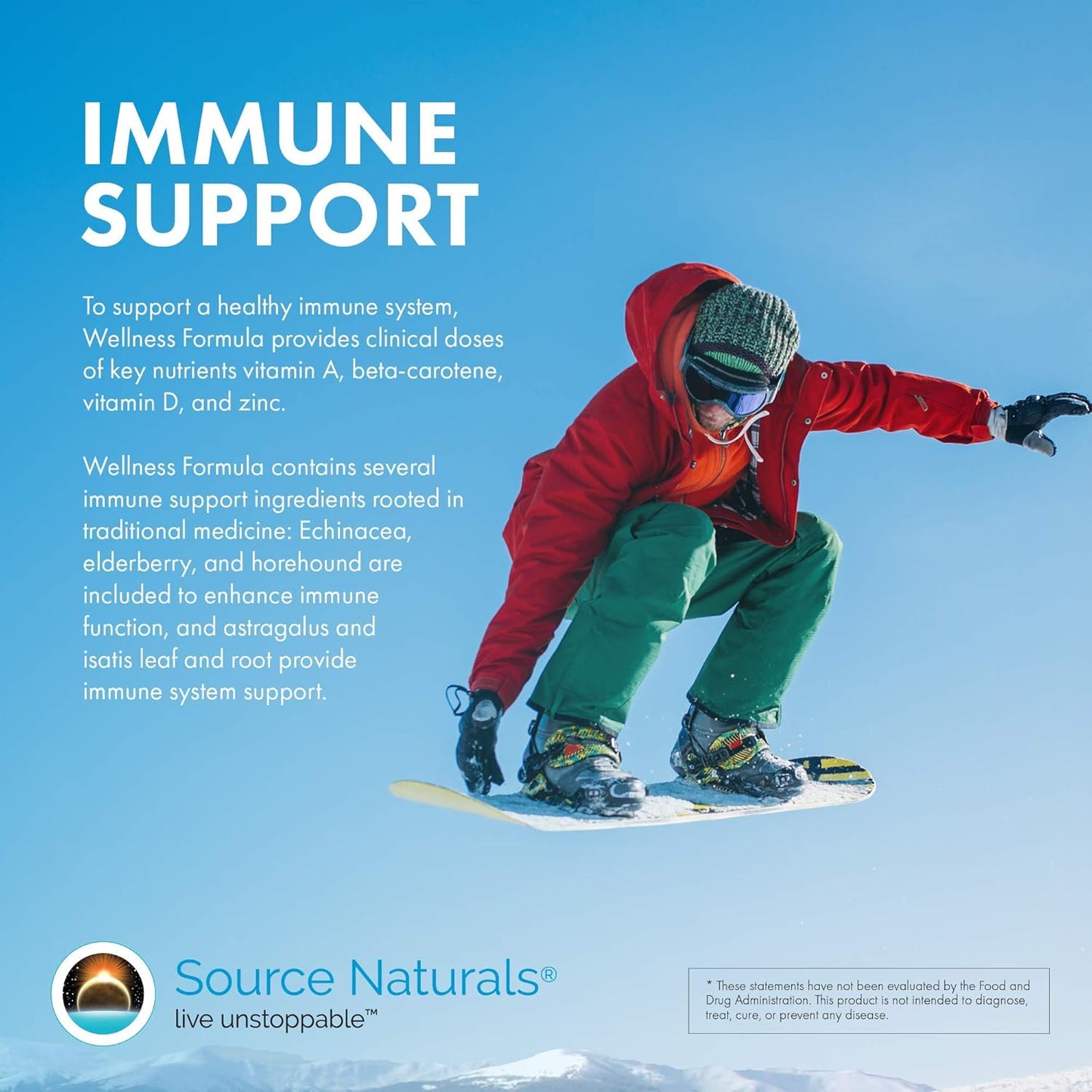 180 Count Source Naturals Wellness Formula Bio-Aligned Immune System Support Supplement Boosts Immunity