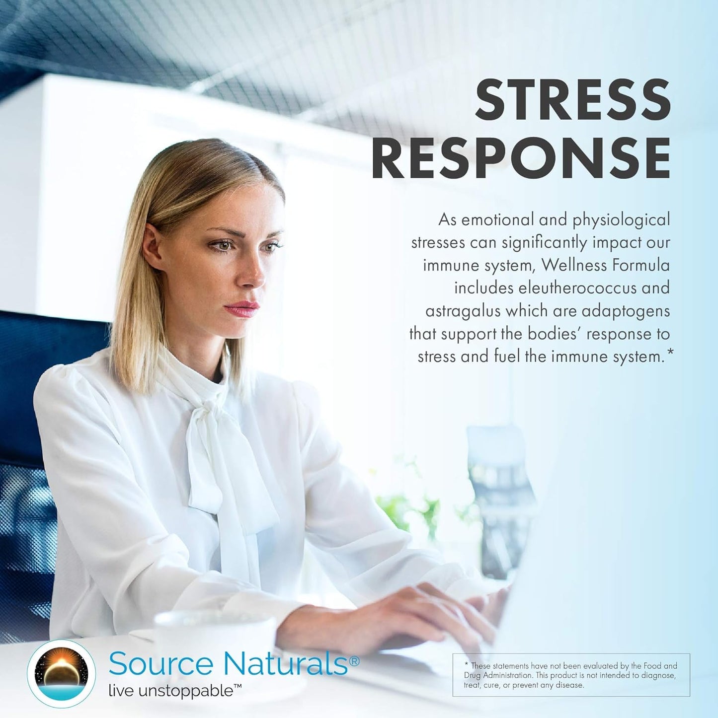 180 Count Source Naturals Wellness Formula Bio-Aligned Immune System Support Supplement Boosts Immunity