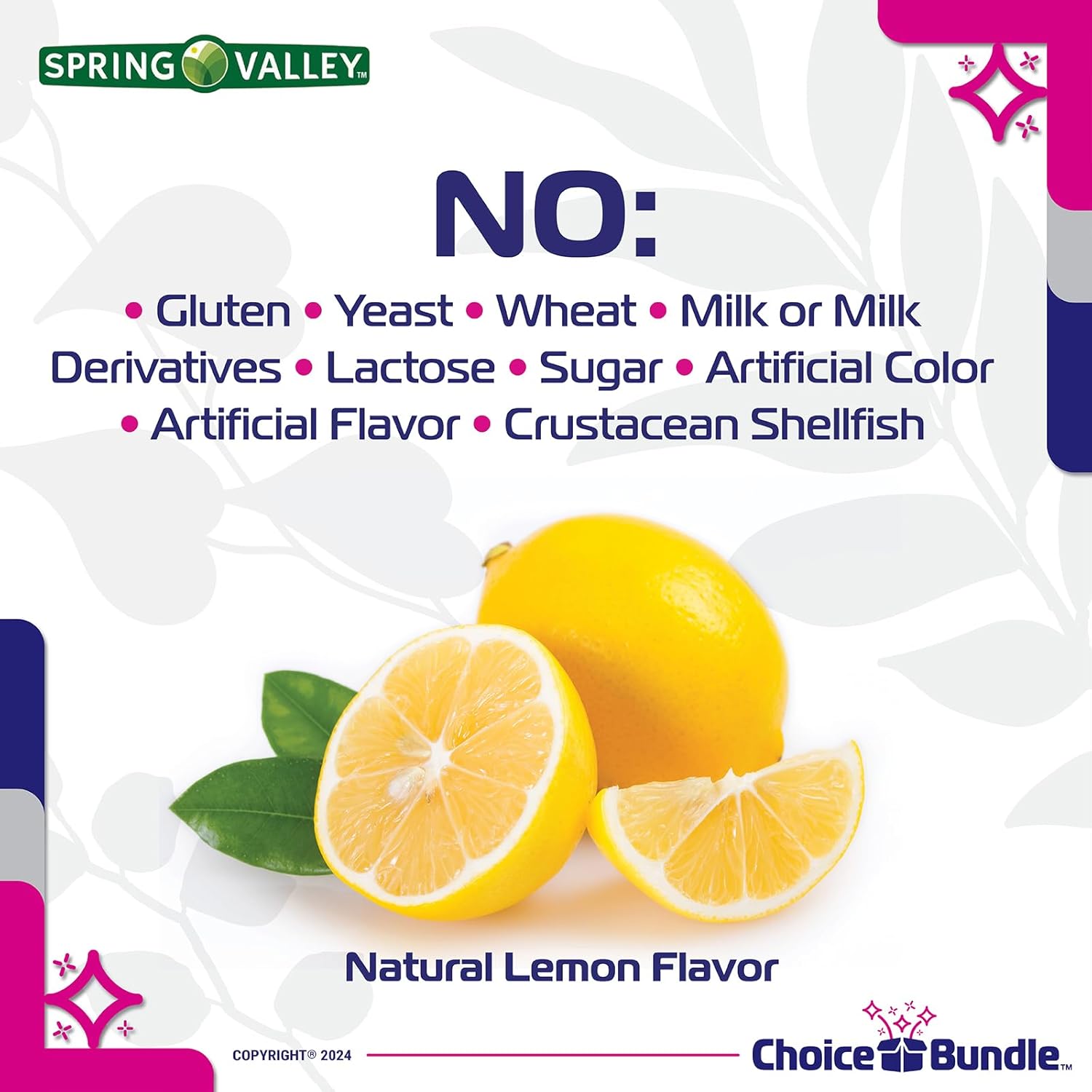 180 Count Spring Valley Fish Oil Omega-3 Fatty Acid Supplement Lemon Softgels Bundle with Vitamin Guide and Pill Container