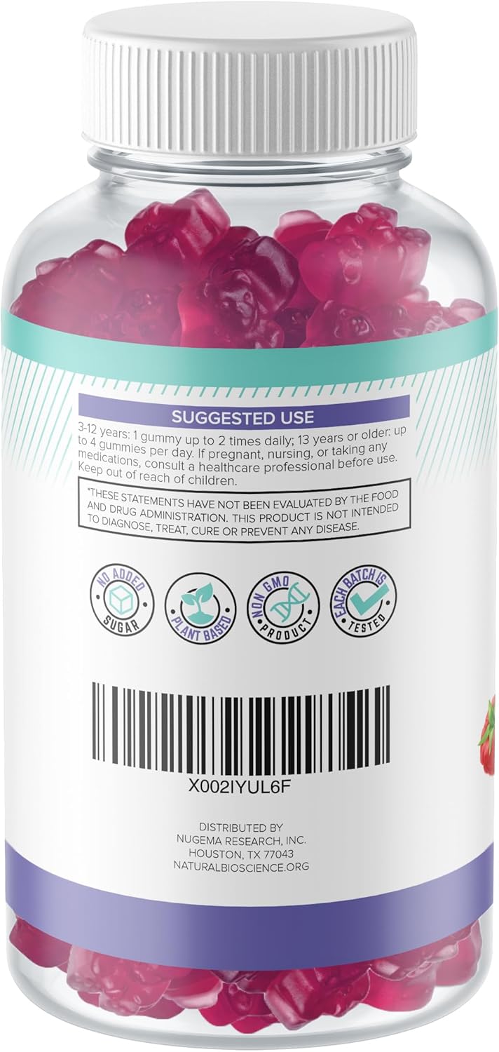 180 Count Sugar-Free Magnesium and Elderberry Gummies by Natural BioScience