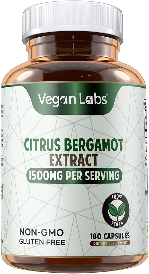 180 Count Vegan Citrus Bergamot Extract Capsules - 1500MG - 25:1 Concentration - Antioxidant Support - Gluten Free & Non-GMO - Promotes Overall Health