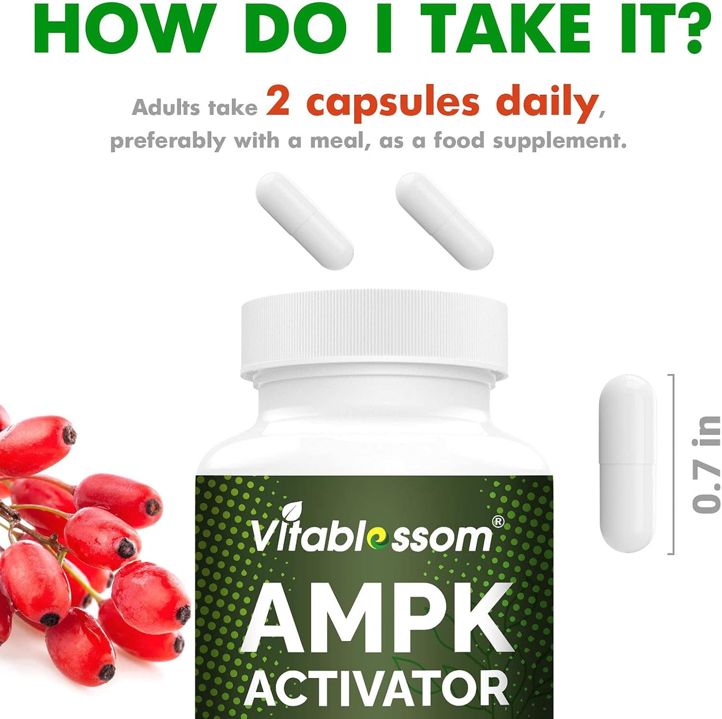 180 Count Vitablosom AMPK Activator Supplement - 5 in 1 Jiaogulan Gynostemma Metabolic Activator - Vegetarian Capsules, Pack of 3