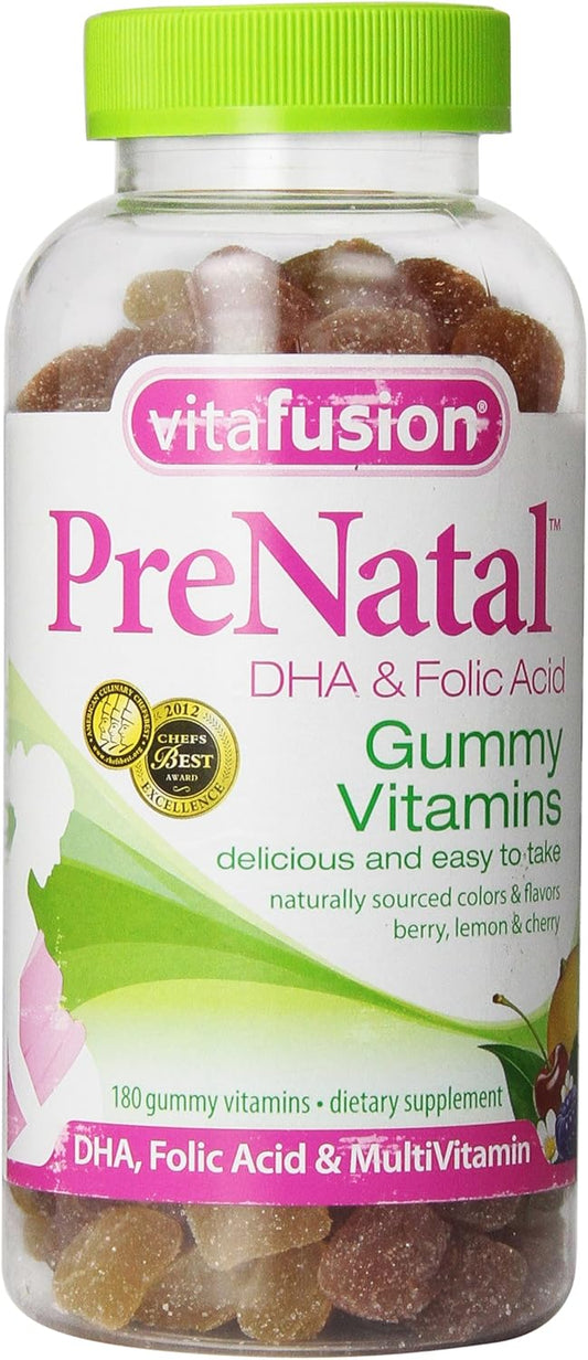 180 Count Vitafusion Prenatal DHA and Folic Acid Gummy Vitamins in Assorted Flavors - Limited Variety