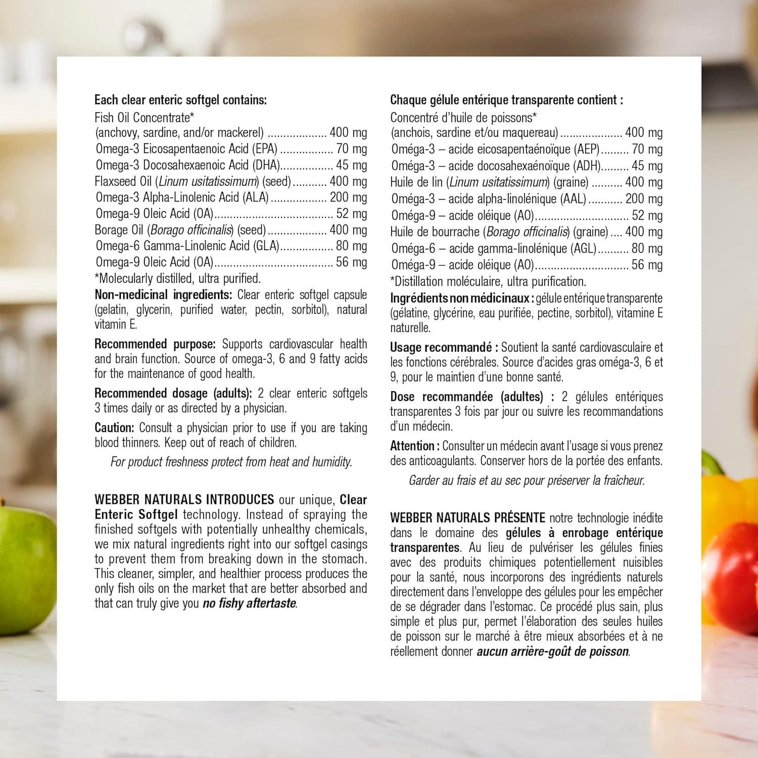 180-Count Webber Naturals High Potency Omega 3-6-9 Supplement for Heart Health