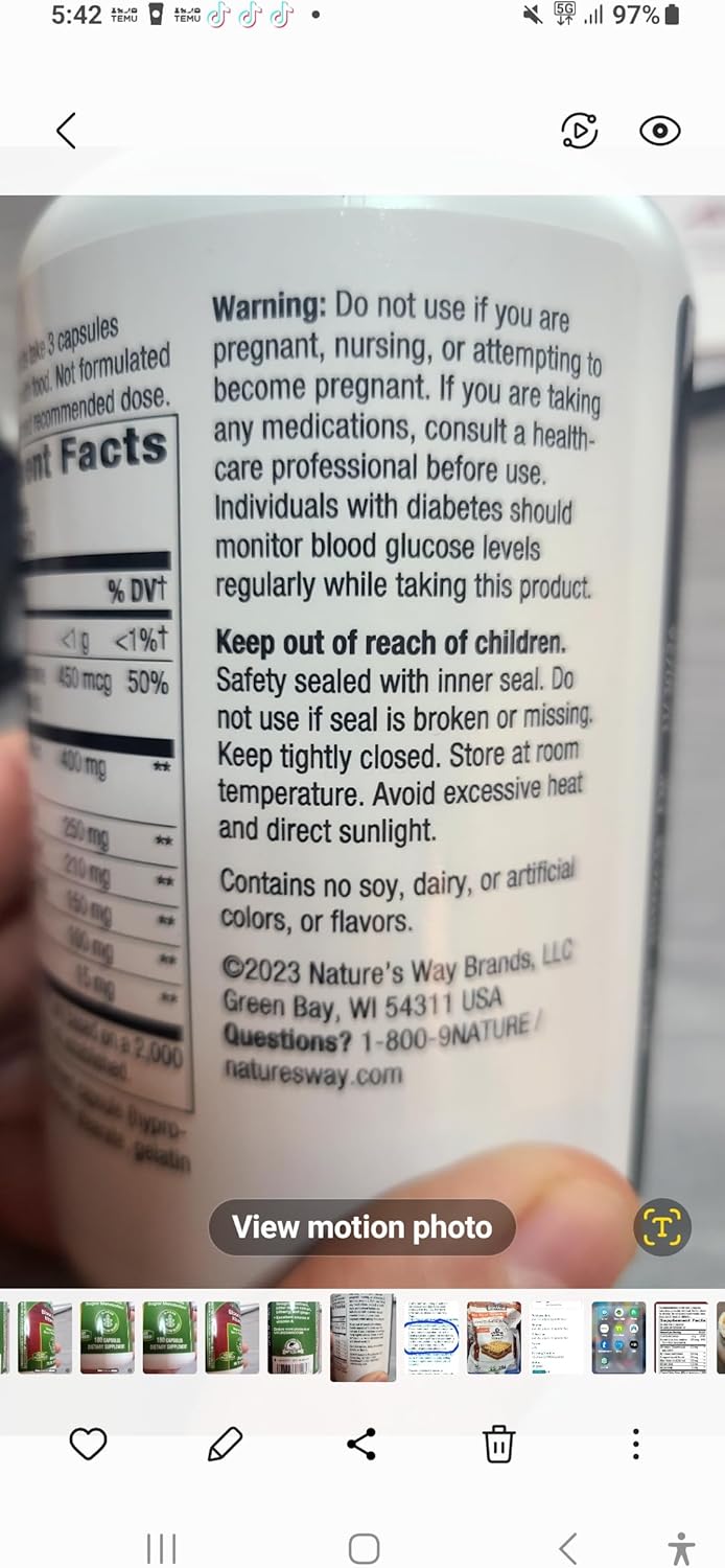 180 ct. Nature's Blood S Manager Capsules for Supporting Blood Sugar Metabolism