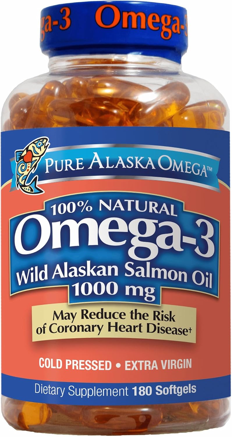 180 ct Trident Alaskan Salmon Oil Softgels, 1000mg Omega-3 Fatty Acids, Wild-Caught Alaskan Salmon