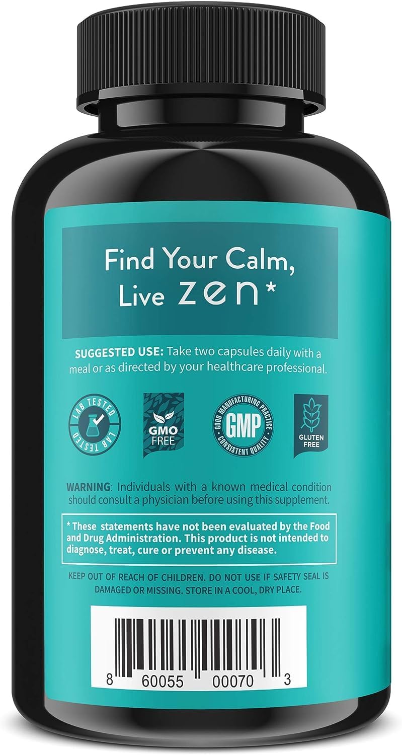 180 ct WellPath Zen Stress Relief Supplement | Mood Support & Energy Aid | Ashwagandha, Rhodiola, L-Theanine, Lemon Balm Capsules