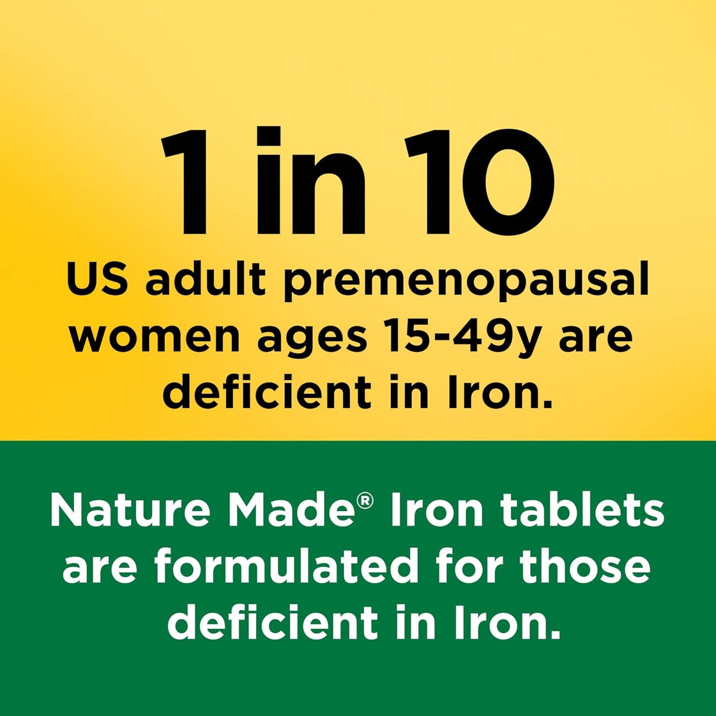 180-Day Supply of Nature Made Iron 65 mg Tablets for Red Blood Cell Support - Pack of 2