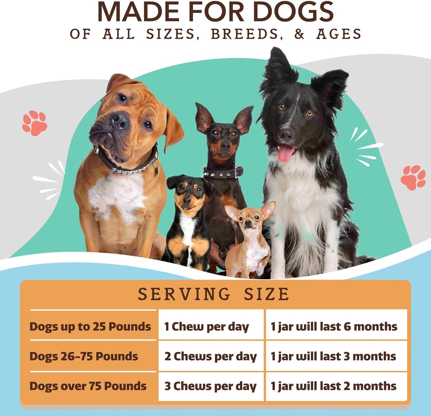 180 Natural Multivitamin Chews for Dogs - Peanut Butter & Bacon Flavor - Supports Immune System and Antioxidant - Dog Vitamins for Multi Dog Families