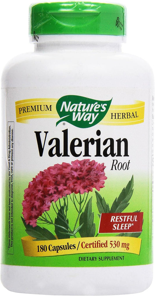 180 Nature's Way Valerian Root Gelatin Capsules for Natural Sleep Support