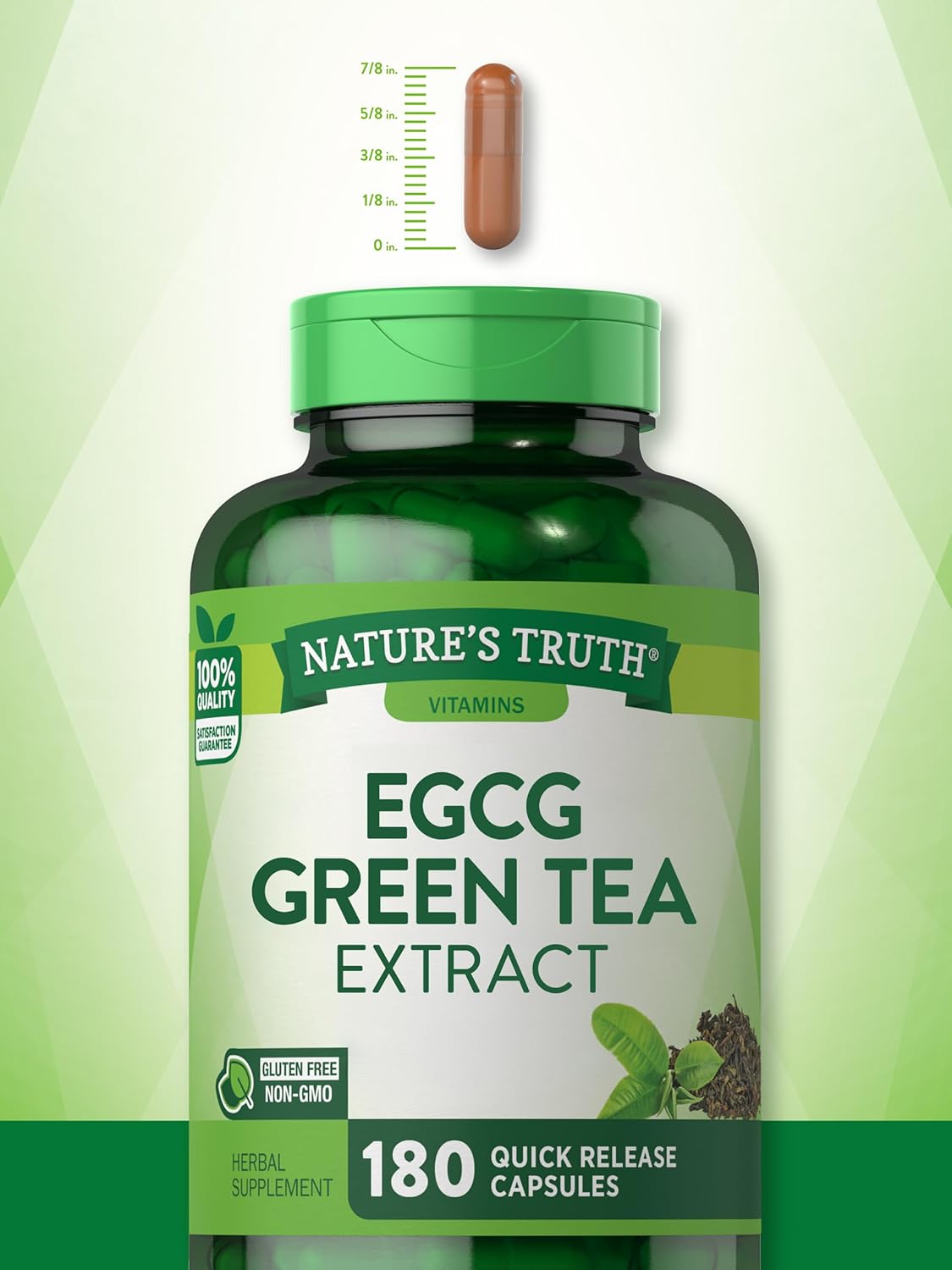 180 Non-GMO & Gluten Free EGCG Green Tea Extract Capsules by Nature's Truth