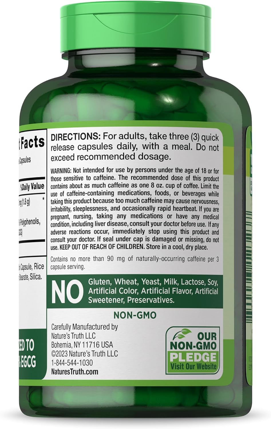 180 Non-GMO & Gluten Free EGCG Green Tea Extract Capsules by Nature's Truth
