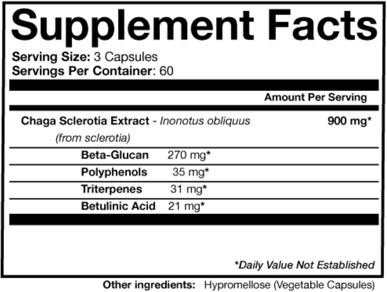 180 ORIVeDA Chaga Dual Extract Capsules for 2 Months of Immune Support