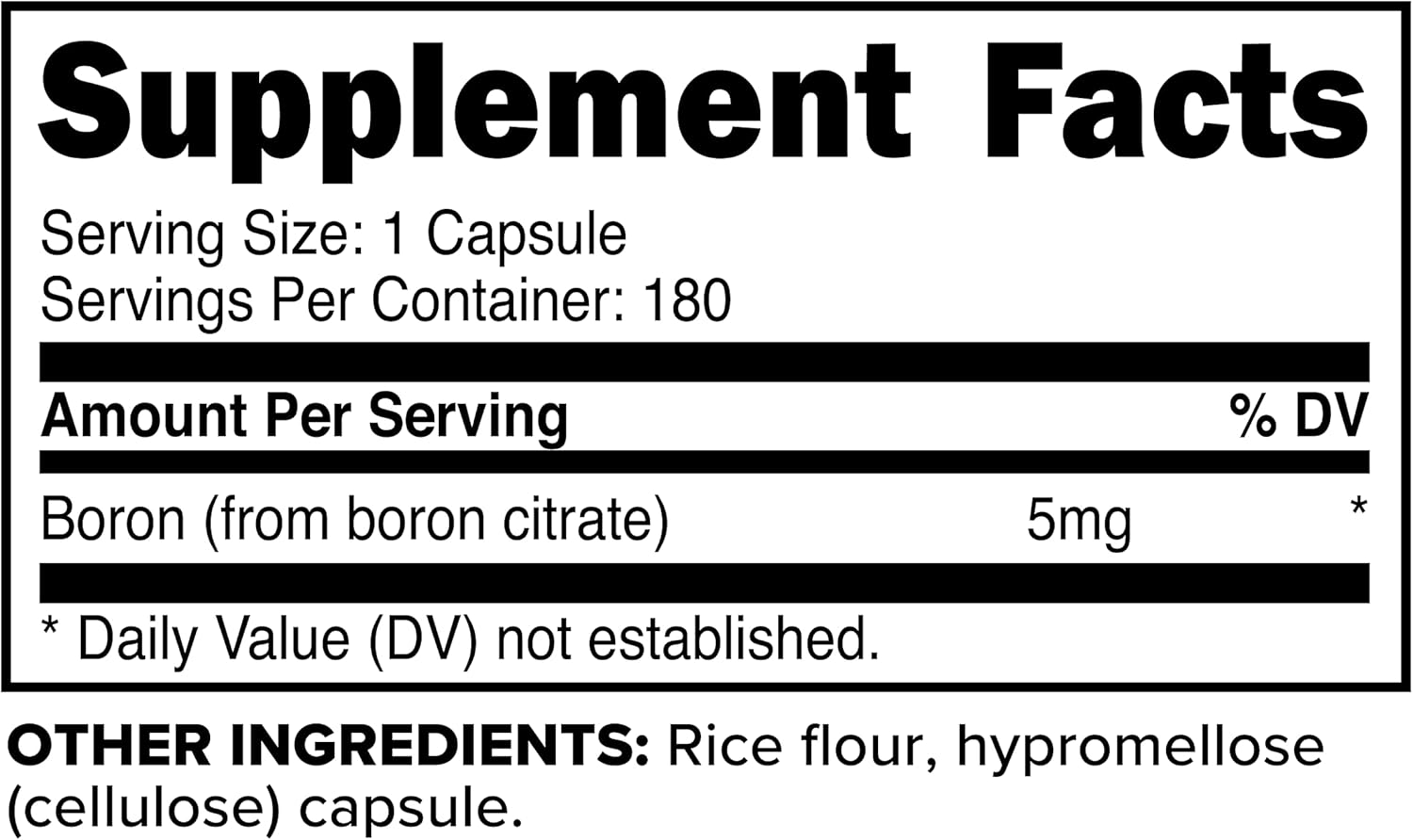 180 Primaforce Boron Capsules 5mg - Vegetarian Capsules for Bone Health & Hormone Support