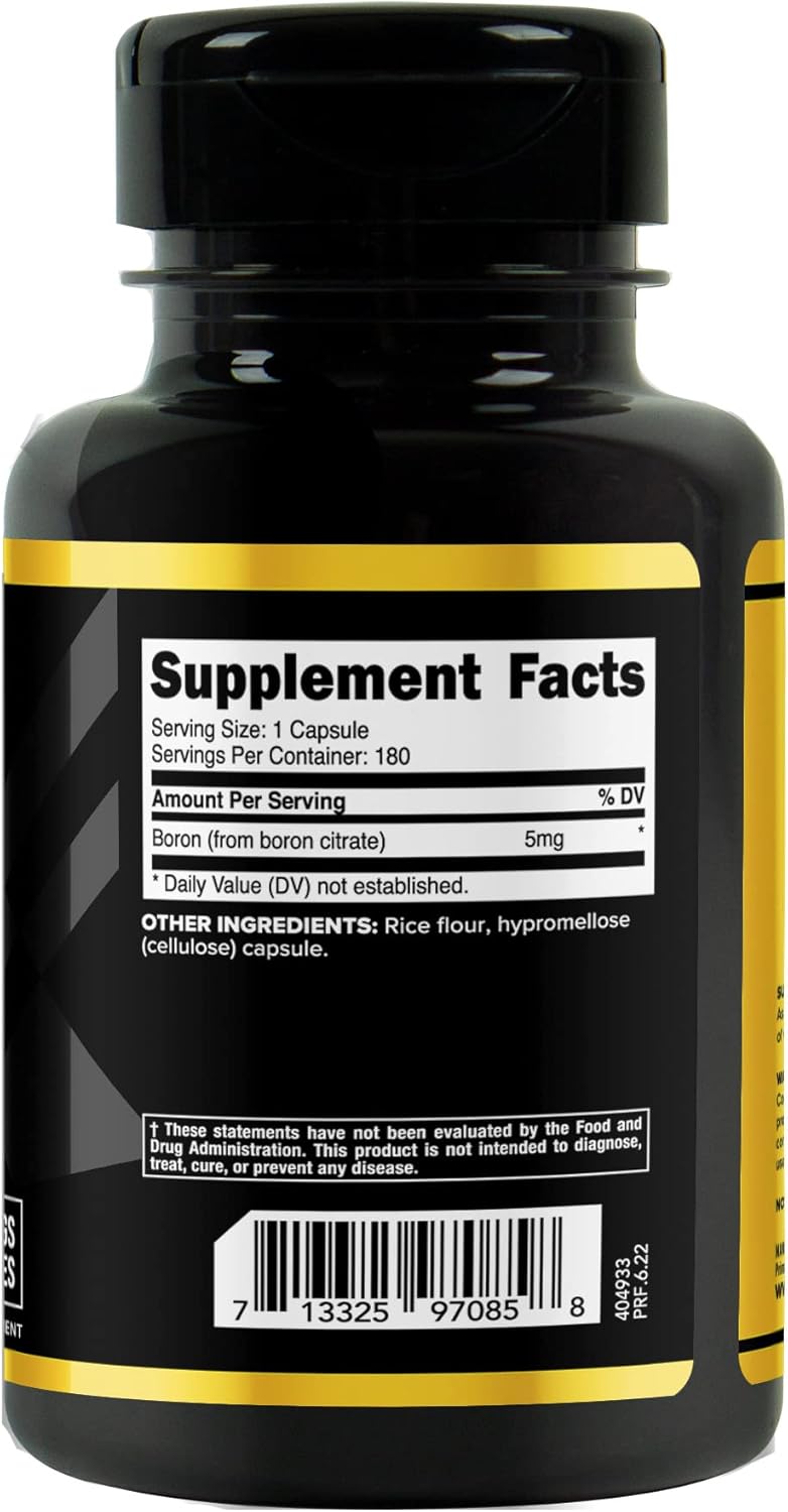 180 Primaforce Boron Capsules 5mg - Vegetarian Capsules for Bone Health & Hormone Support