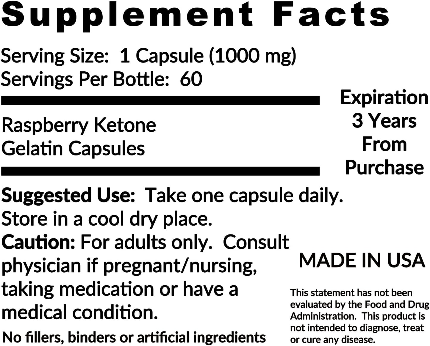 180 Raspberry Ketone Capsules for Active Healthy Lifestyle, 1000mg, 6 Month Supply, Vegan & Non GMO