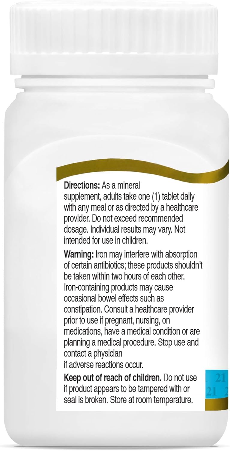 180 Slow Release Iron Tablets for 60-Day Supply, 21st Century Formula (Pack of 3)
