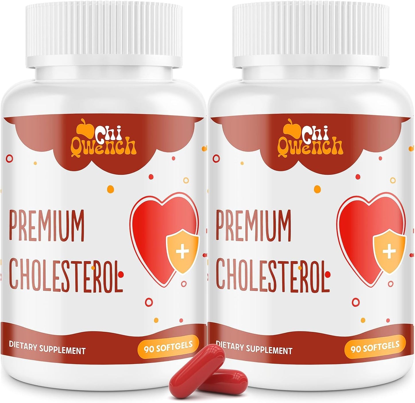 180 Softgels ChiQwench Cholesterol Supplements with Plant Sterols, Niacin, Red Yeast Rice, Citrus Bergamot, and Garlic for Maintaining Healthy Cholesterol Levels