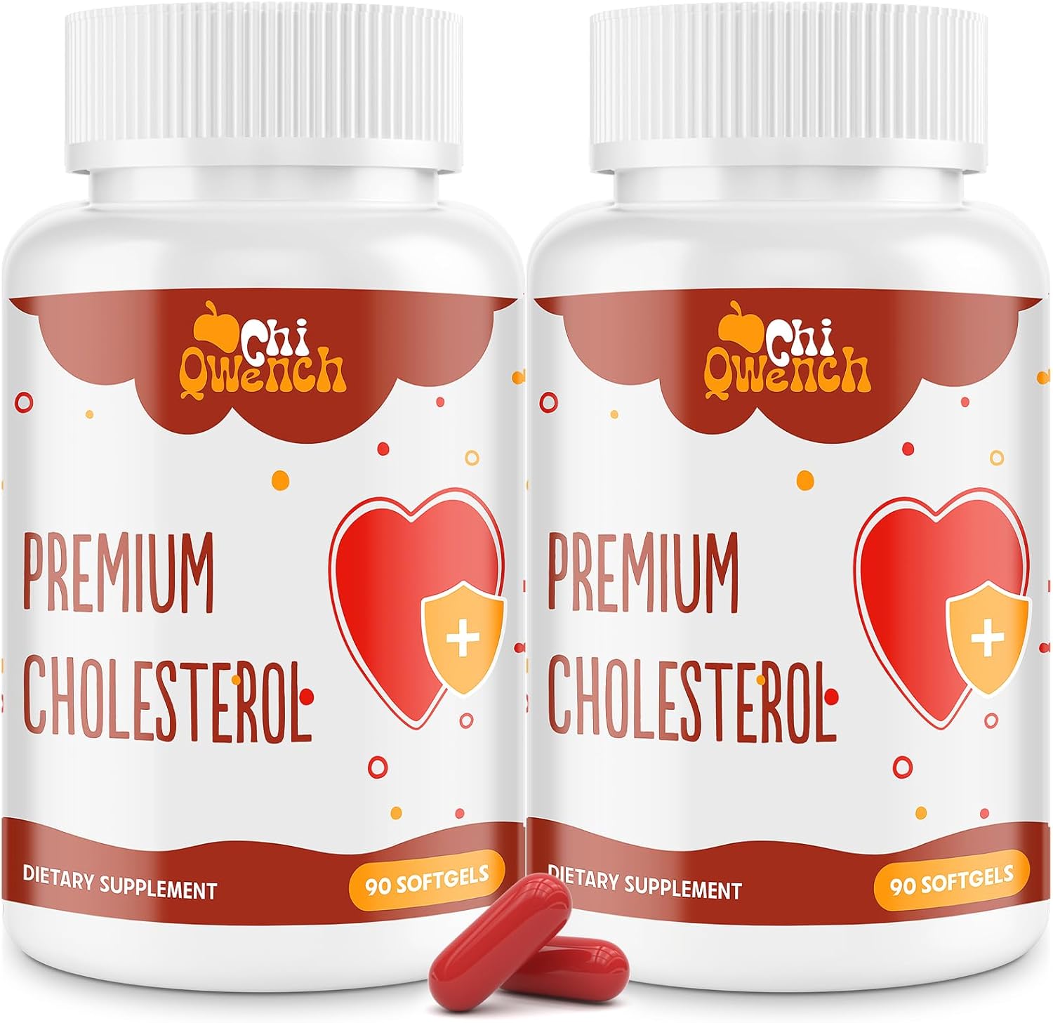 180 Softgels ChiQwench Cholesterol Supplements with Plant Sterols, Niacin, Red Yeast Rice, Citrus Bergamot, and Garlic for Maintaining Healthy Cholesterol Levels