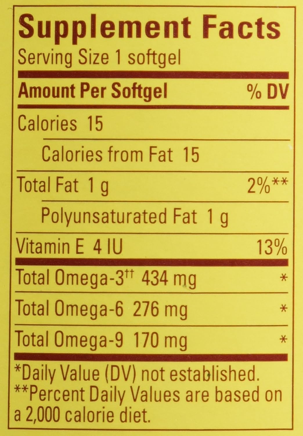 180 Softgels Nature Made Triple Omega 3 6 9 Supplement with Fish, Flaxseed, Safflower & Olive Oils