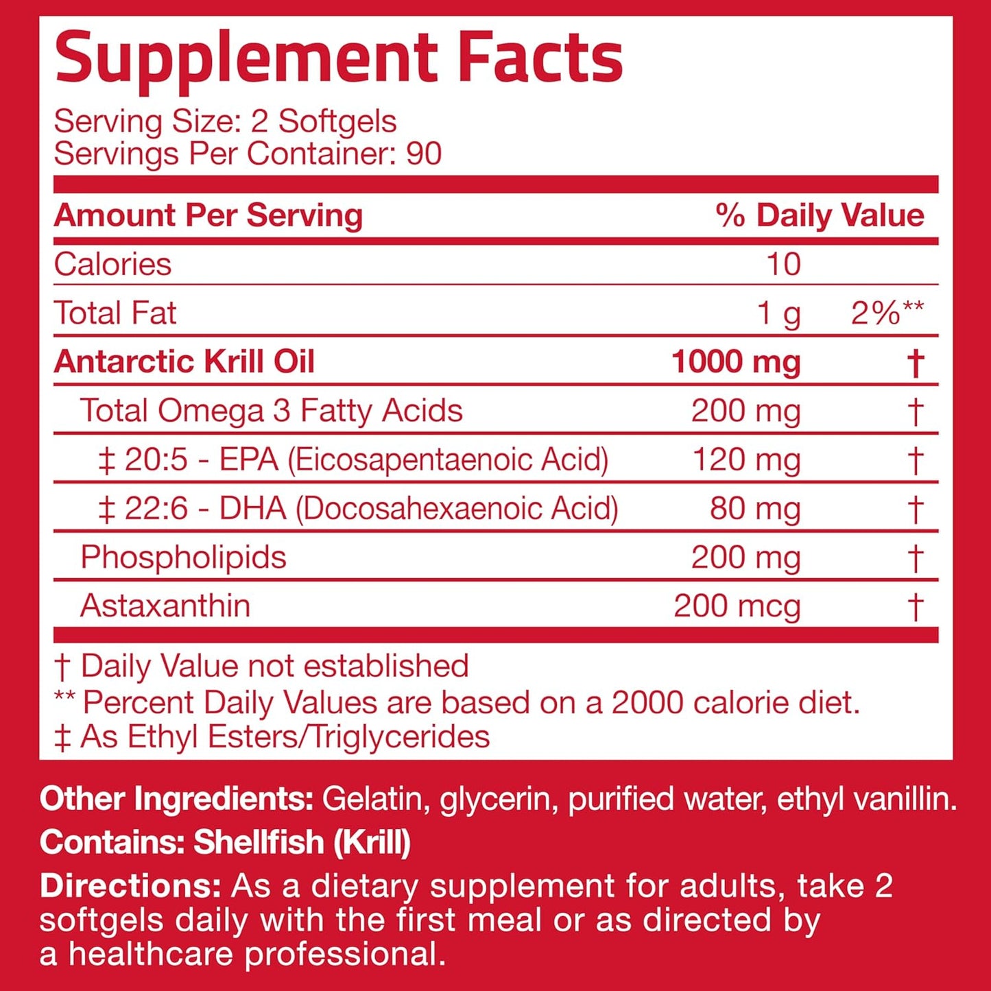 180 Softgels of Bronson Antarctic Krill Oil: 1000 mg with Omega-3s EPA, DHA, Astaxanthin, and Phospholipids