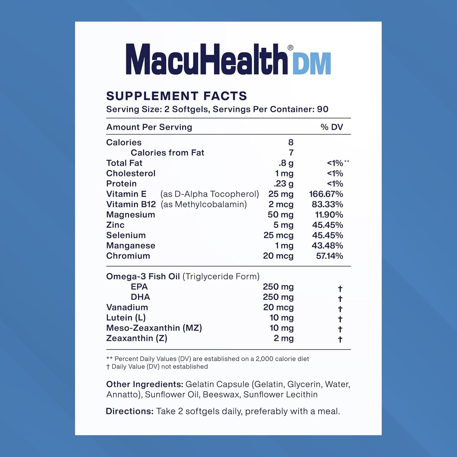 180 Softgels of Macuhealth Daily Metabolic Triple Carotenoids with EPA/DHA Omega-3, Zinc, and Vital Minerals for Long-Lasting Benefits