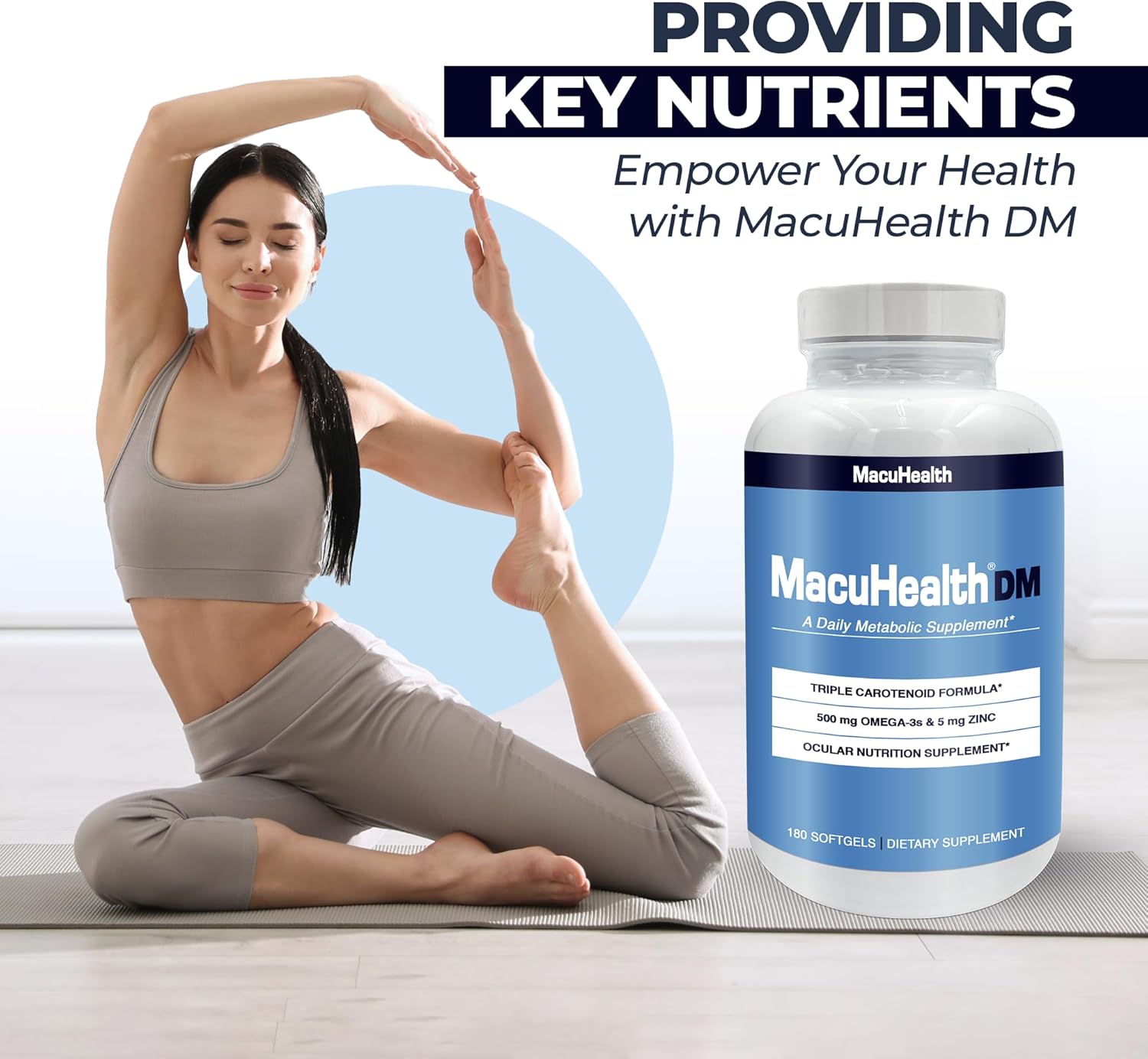 180 Softgels of Macuhealth Daily Metabolic Triple Carotenoids with EPA/DHA Omega-3, Zinc, and Vital Minerals for Long-Lasting Benefits