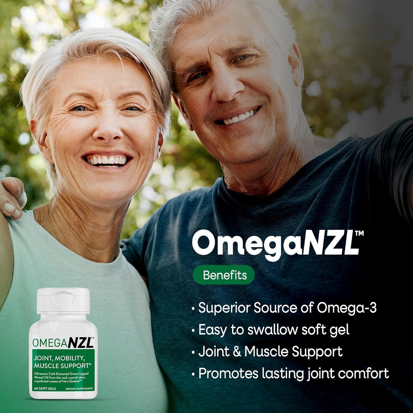 180 Softgels of OMEGANZL Original Green-Lipped Mussel Oil Joint Support Supplement with Natural Muscle Relief, No Fishy Aftertaste