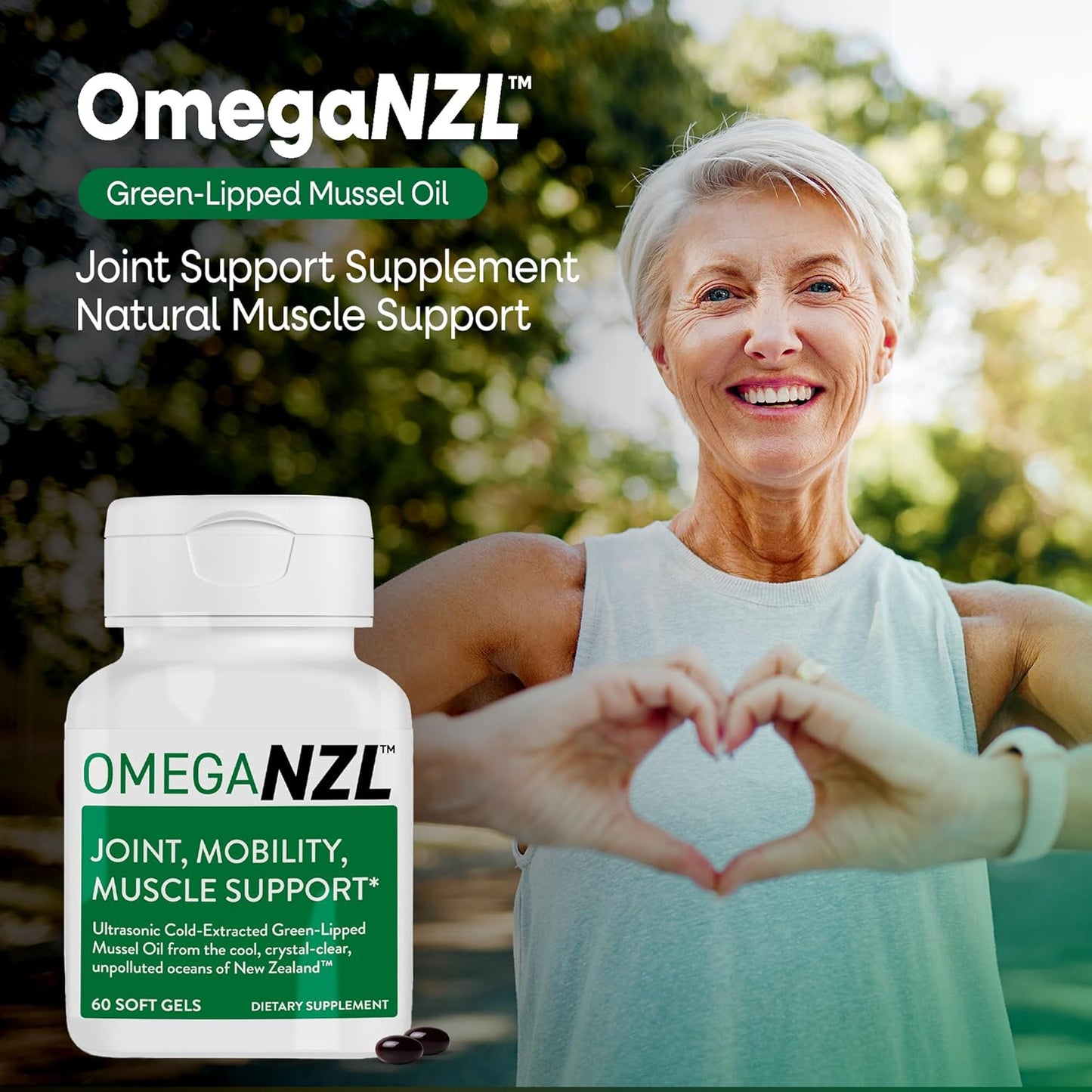 180 Softgels of OMEGANZL Original Green-Lipped Mussel Oil Joint Support Supplement with Natural Muscle Relief, No Fishy Aftertaste