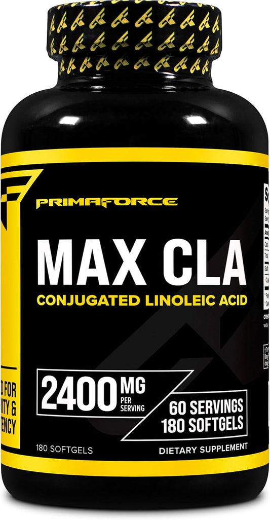 180 Softgels of Primaforce CLA 2400 mg - Non-Stimulating, GMO-Free and Gluten-Free Formula for Men and Women