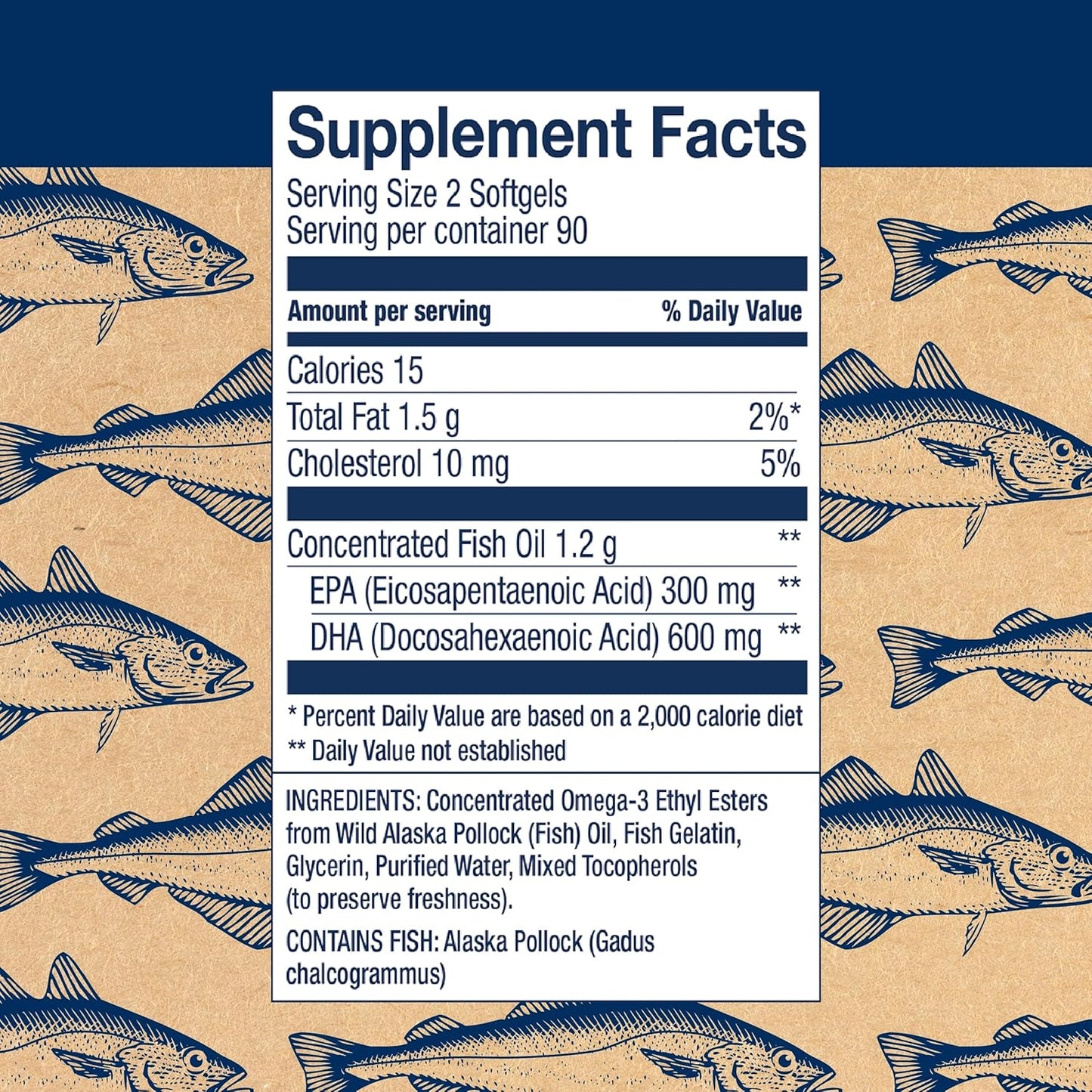 180 Softgels of Wiley's Finest Wild Alaskan Fish Oil Prenatal DHA with 600mg DHA Omega-3s