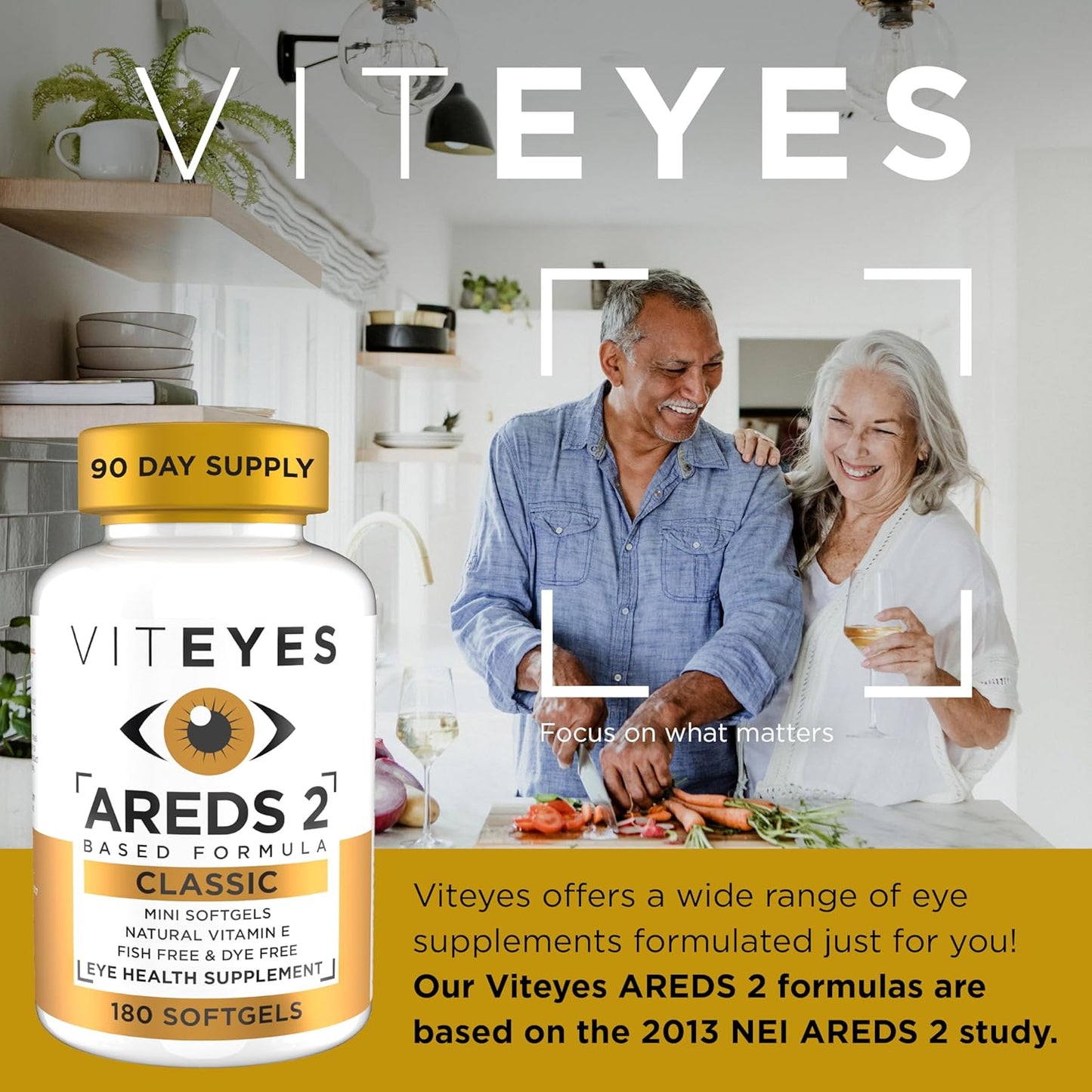 180 Softgels Viteyes AREDS 2 Classic Macular Health Eye Vitamins with Lower Zinc for Vision Support