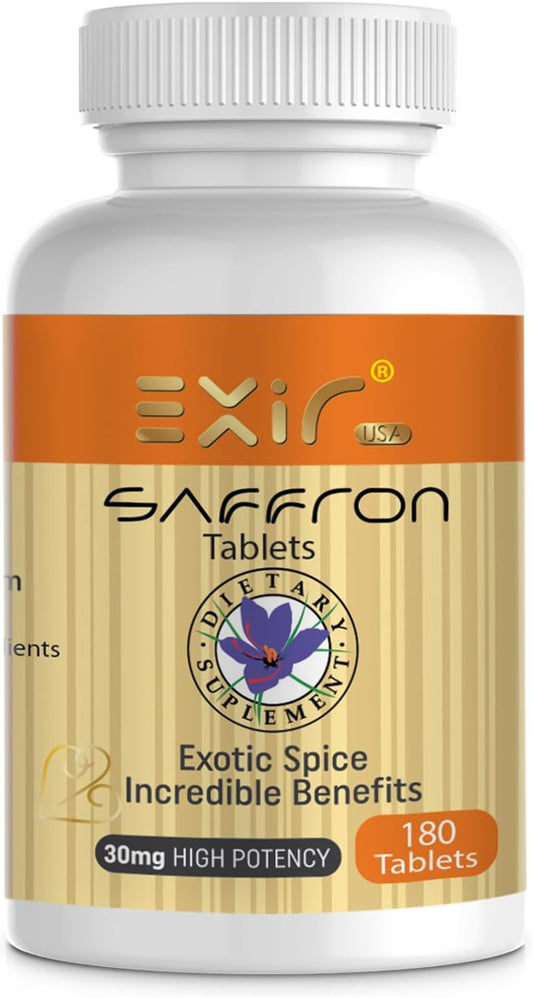 180 Tablets of EXIR Saffron Dietary Supplements for Natural Calmness & Relief