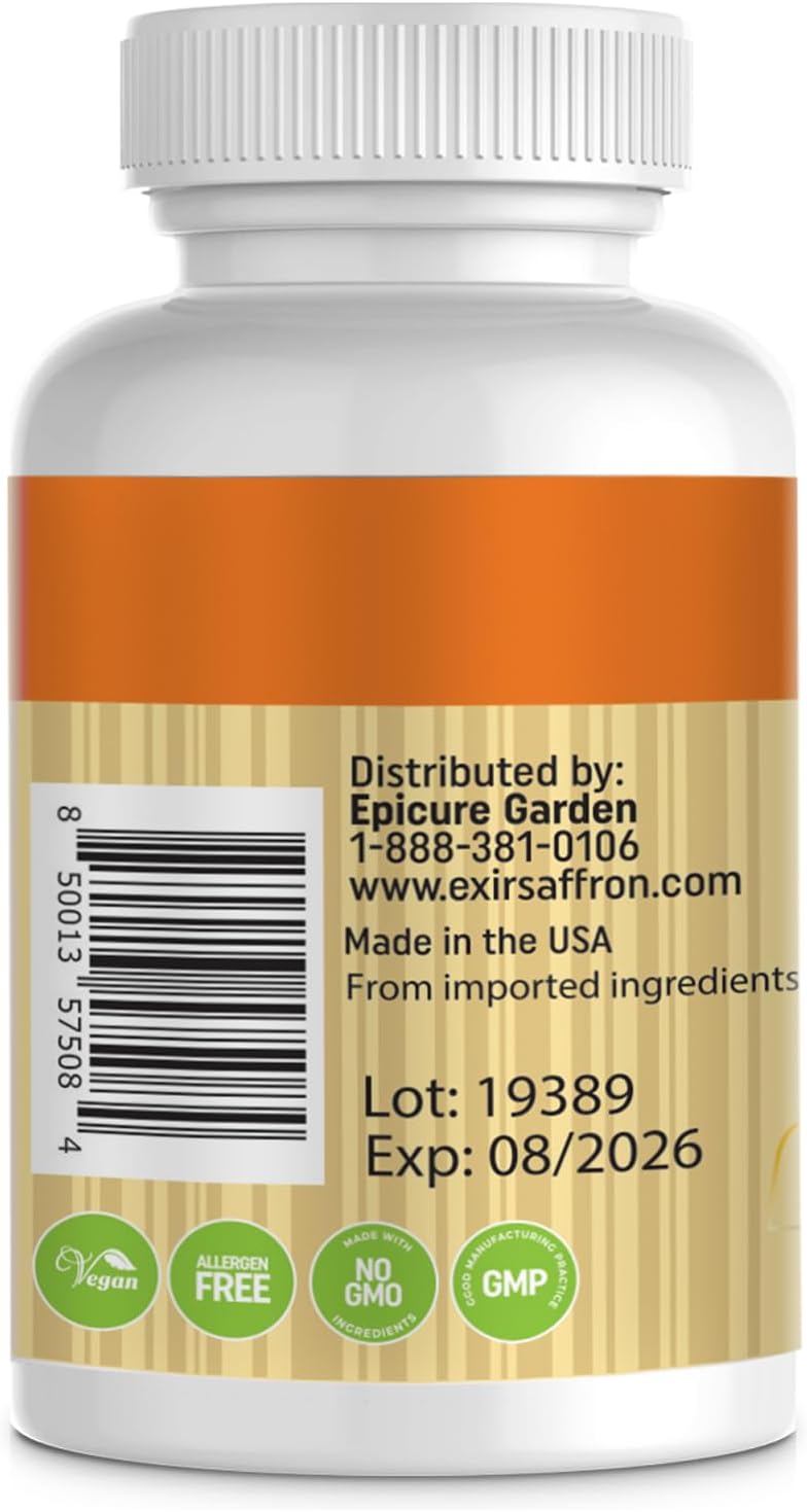 180 Tablets of EXIR Saffron Dietary Supplements for Natural Calmness & Relief