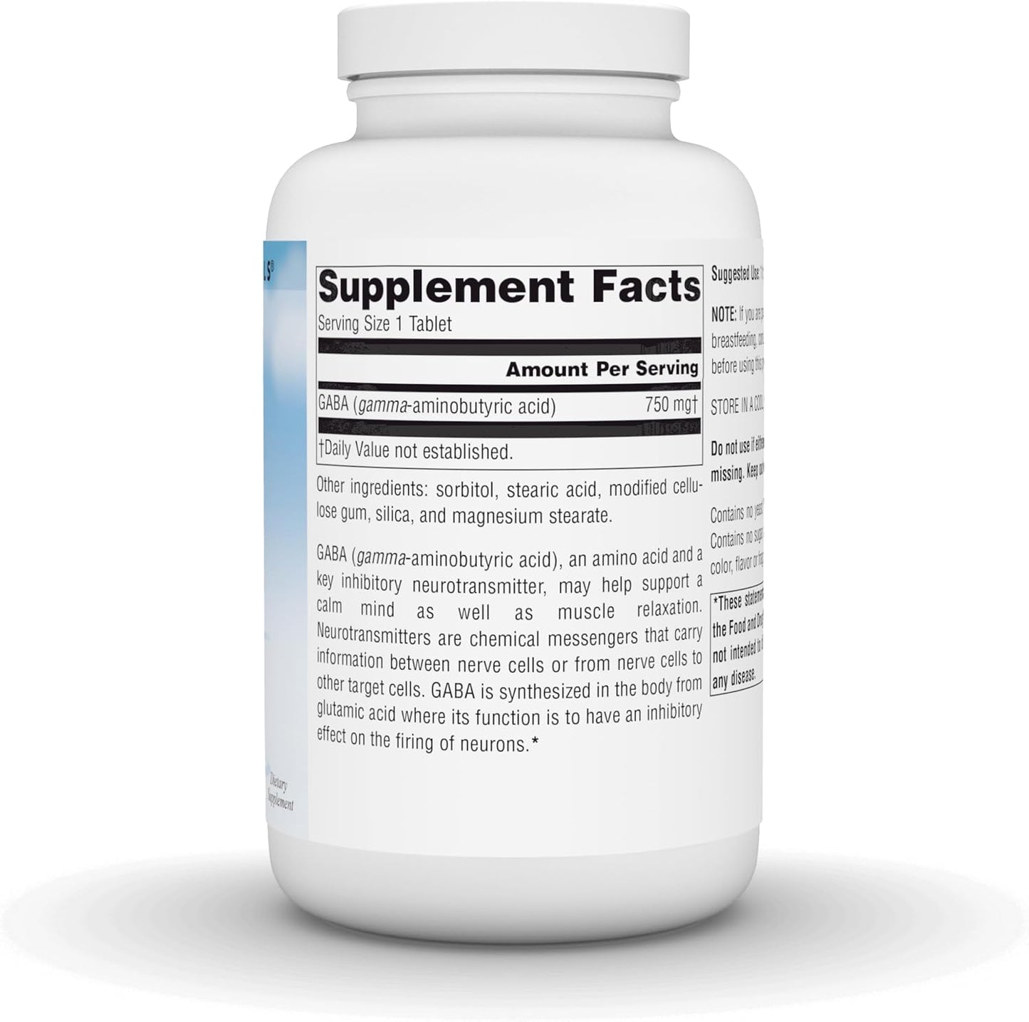 180 Tablets of Source Naturals GABA 750 mg for a Calm Mind