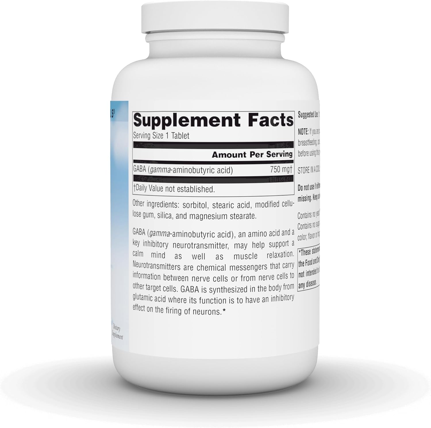 180 Tablets of Source Naturals GABA 750 mg for a Calm Mind