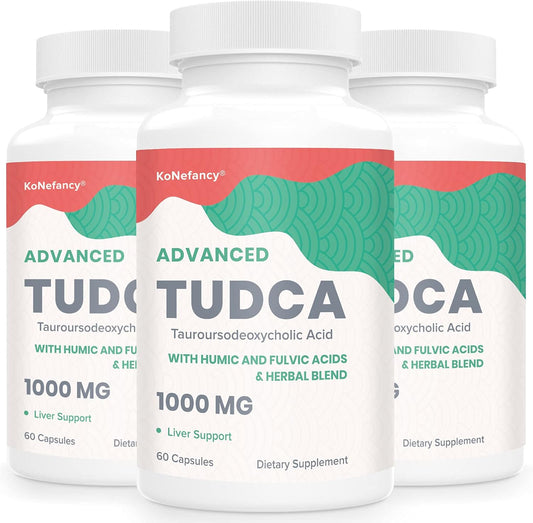 180 Vegan Capsules of KoNefancy TUDCA Liver Supplements - Herbal Blend with Milk Thistle, Fulvic and Humic Acid for Liver and Digestive Health